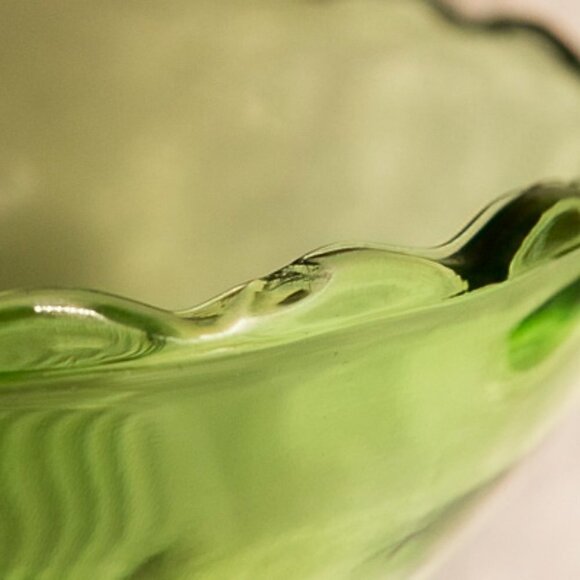 BEAUTIFUL E.O. Brody M2000 Vintage 1950s Footed Emerald Green Scalloped … - Picture 2 of 9